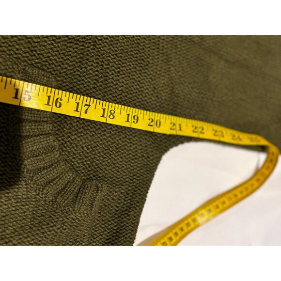 Tweeds Womens Knit cardigan Sweater Sz M Green Pockets 3/4 Sleeve wool boho cozy - Picture 5 of 8